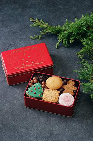 パレスホテル東京 クッキー缶 空き缶 細 クリスマス SWEETS&DELI